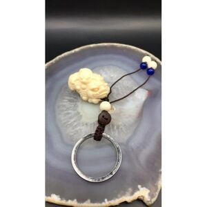 Carved Ivory Fruit Pixiu Keychain